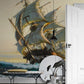 Vintage Nautical Ship Ocean Wall Mural