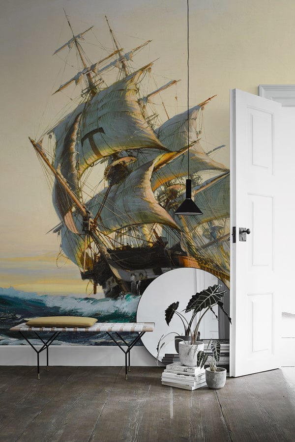 Vintage Nautical Ship Ocean Wall Mural