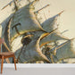 Vintage Nautical Ship Ocean Wall Mural