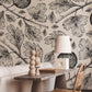 Botanical Sketch Black and White Mural Wallpaper