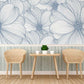 Blue Floral Sketch Modern Mural Wallpaper