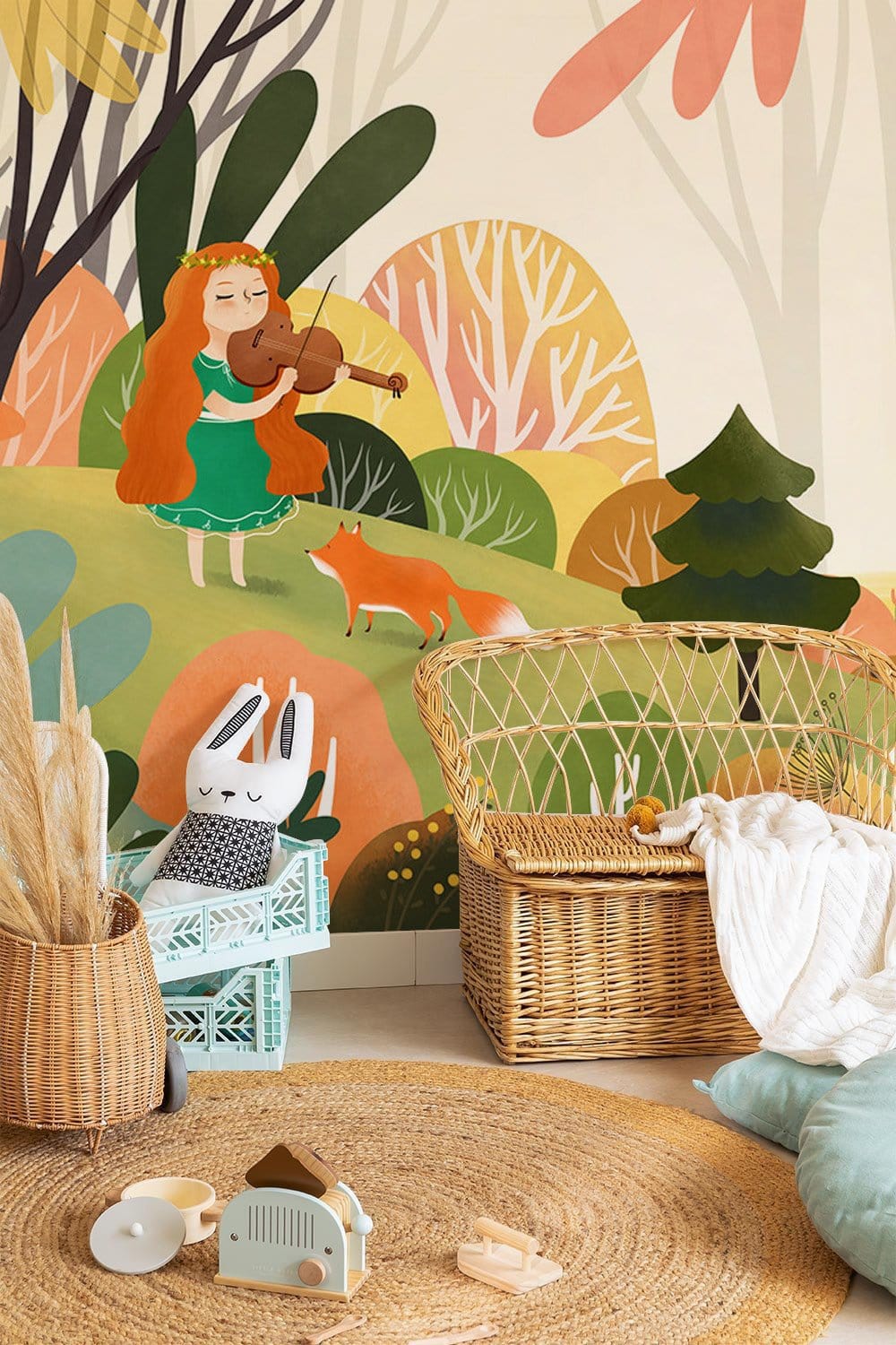 Enchanted Forest Melody Kids Mural Wallpaper