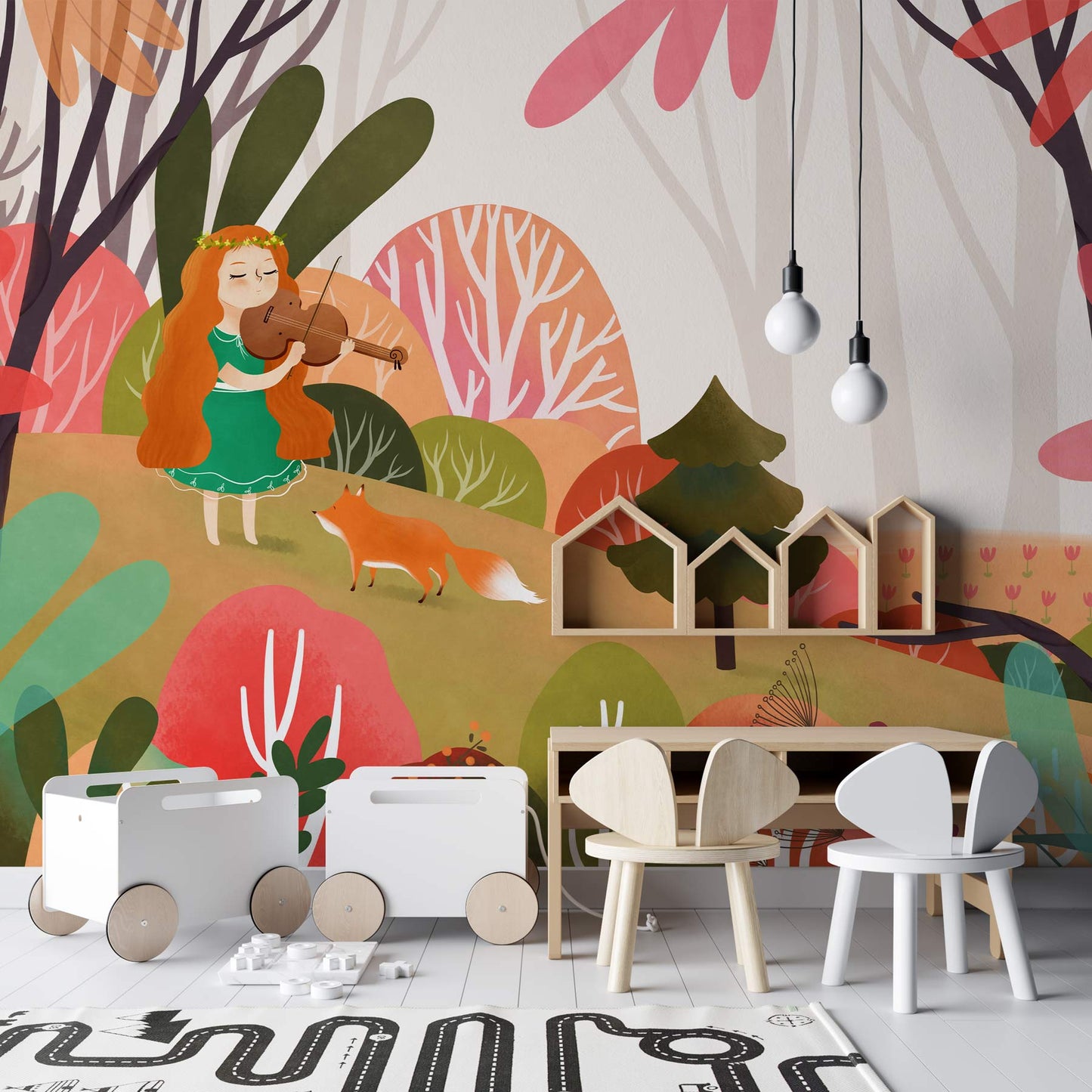 Enchanted Forest Melody Kids Mural Wallpaper