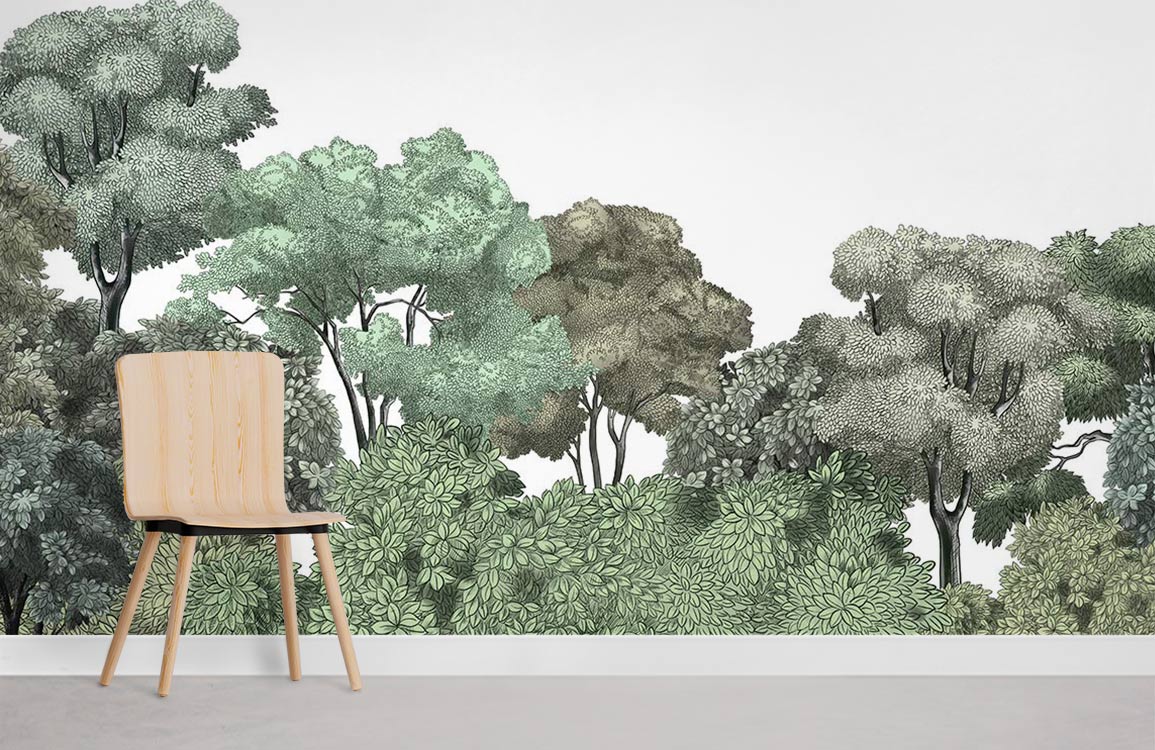 Muro di Carta da Parati di una Serenità Naturale nella Scena Forestale