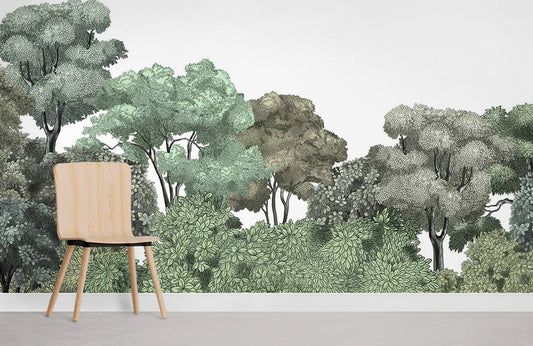 Serene Nature Forest Scene Mural Wallpaper