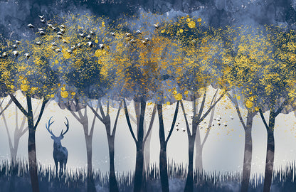 Fresh Oil Painting Forest Wallpaper Mural
