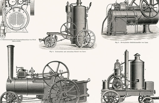 Vintage Steam Engine Mural Wallpaper