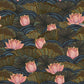 Sample of Botanical Lotus Floral Art Mural Wallpaper