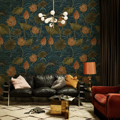 Current Lotus floral customized wallpaper