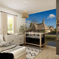 Wallpaper mural featuring a lower slaughter scene for use in interior design of bedrooms