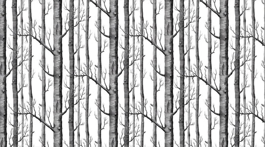 Nordic Neutral Birch Forest Wallpaper Mural room scene
