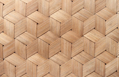 Wallpaper mural with a mat pattern for use in interior design.