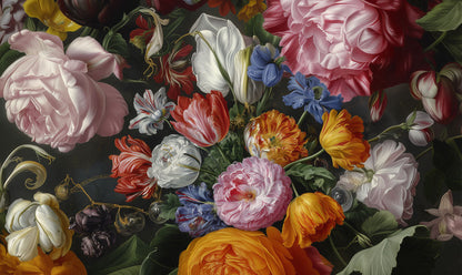 Midnight Floral Symphony Mural Wallpaper