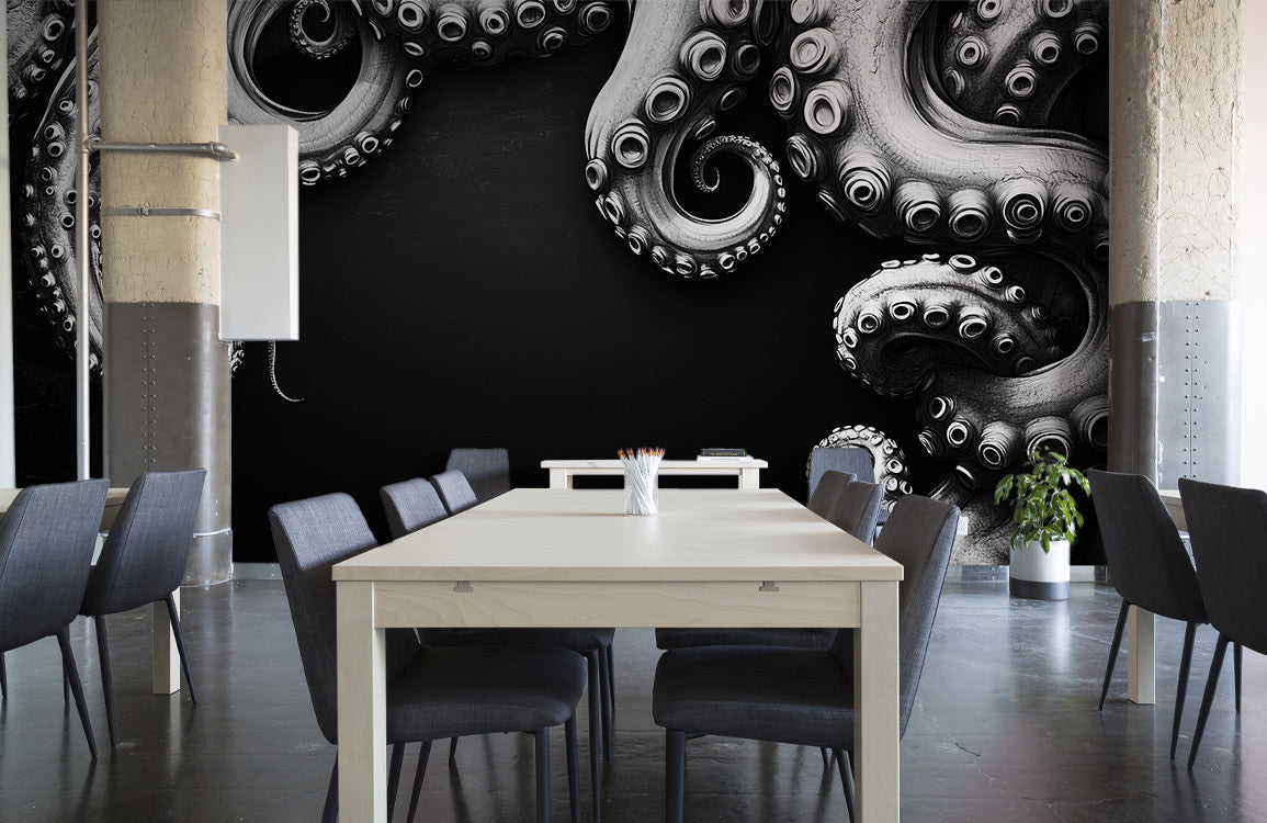 Midnight Kraken Tentacles Mural Wallpaper