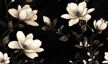Midnight Magnolia Bloom Mural Wallpaper