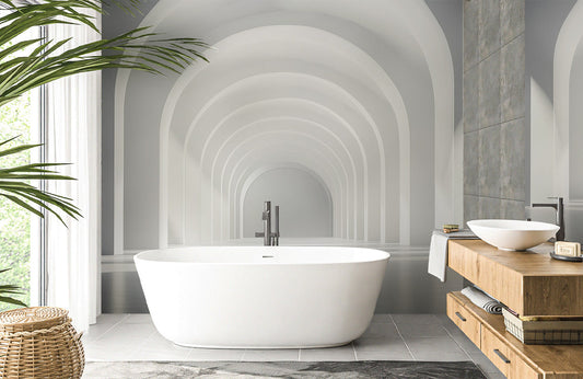 Minimal White Archway Mural Wallpaper