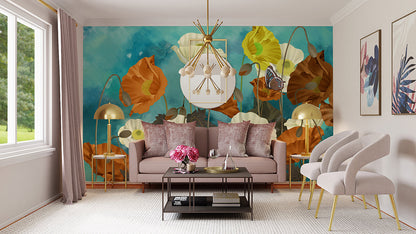 Misty Flowers Wallpaper Mural