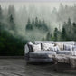 Misty Forest Green Nature Mural Wallpaper