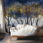 Enchanted Forest Deer Silhouette Mural Wallpaper