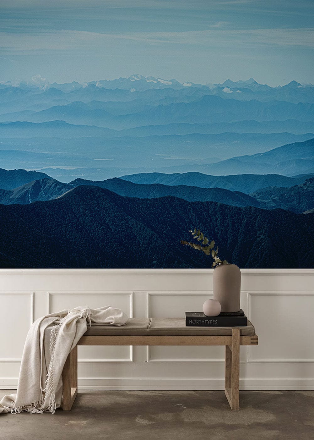 Serene Mountain Landscape Bedroom Wallpaper Mural