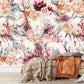 watercolor flower wall mural kids' room decoration