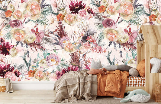 Vintage Floral Blossom Wall Mural