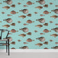 Aquatic Fish Teal Ocean Mural Wallpaper