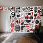 Black White Red Funky Graphics Mural Wallpaper