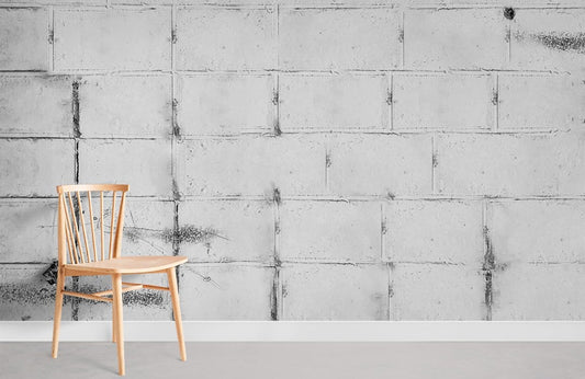 Urban Concrete Textured Grey Mural Wallpaper