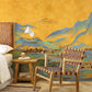 Golden Oriental Landscape Mural Wallpaper