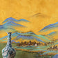 Golden Oriental Landscape Mural Wallpaper