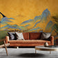 Golden Oriental Landscape Mural Wallpaper