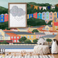 Whimsical Woodland Animal Children Mural Wallpaper in child's room