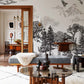 Mountains & Trees Sketch Scene Mural Living Room