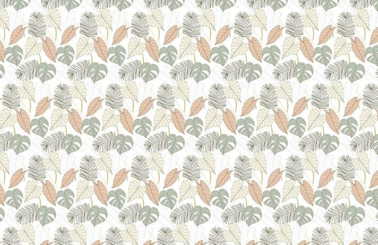 wallpaper mural with foliage and leaves, suitable for use in interior design
