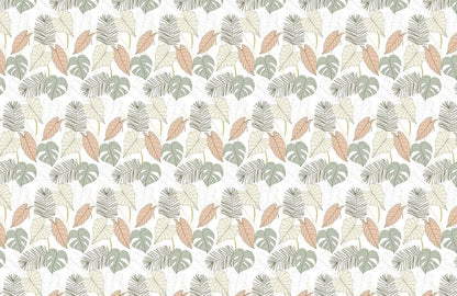 wallpaper mural with foliage and leaves, suitable for use in interior design