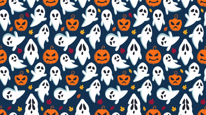 Ghosts Jack O Lanterns and Candy Halloween Wallpaper Mural - image 2