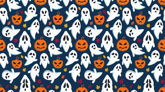 Ghosts Jack O Lanterns and Candy Halloween Wallpaper Mural - image 2