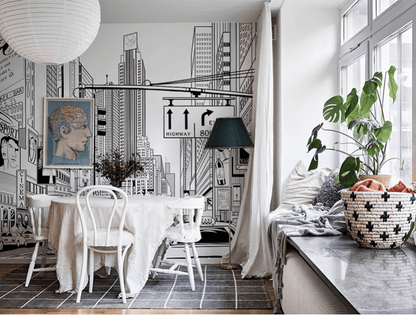 New York City Street Wallpaper Mural art design