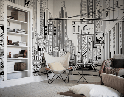 Famous City View new york city wallpaper art