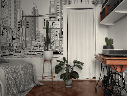 New York City Street Wallpaper Mural decoration idea