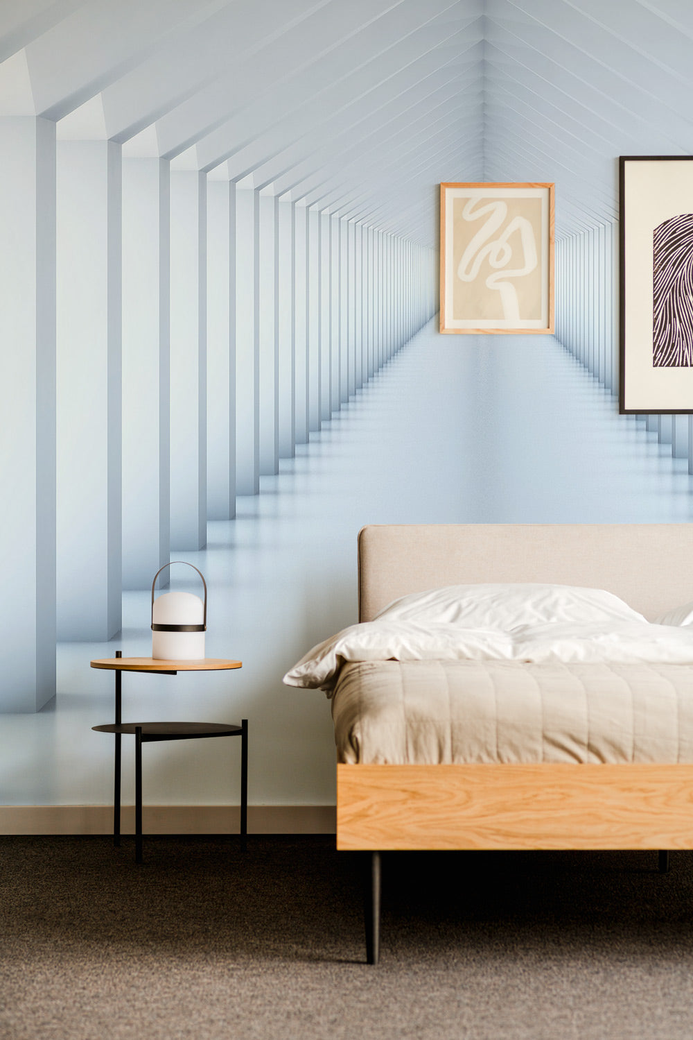 Serene Tunnel Escape Mural Wallpaper in bedroom