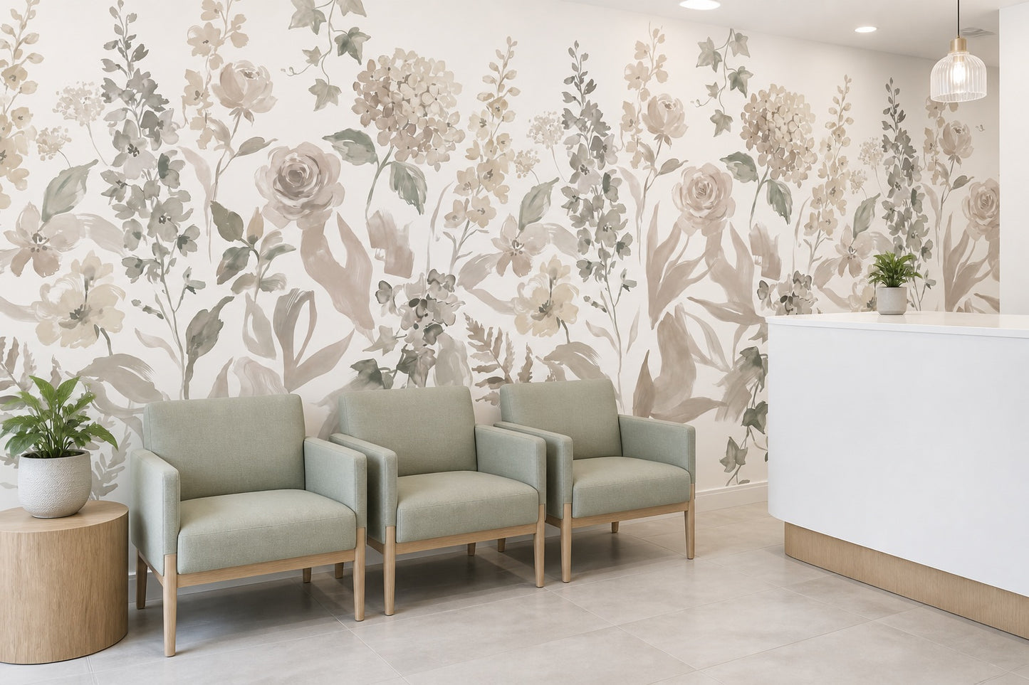 Ochre Botanical Silhouette Wallpaper Mural - 6