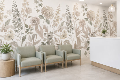 Ochre Botanical Silhouette Wallpaper Mural - 6