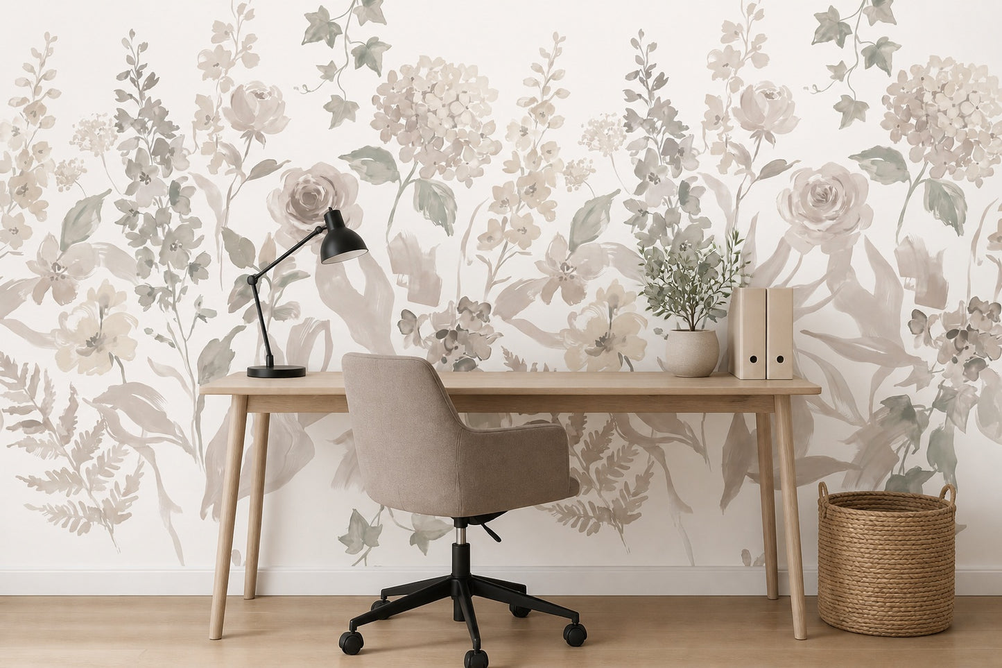 Ochre Botanical Silhouette Wallpaper Mural - 5