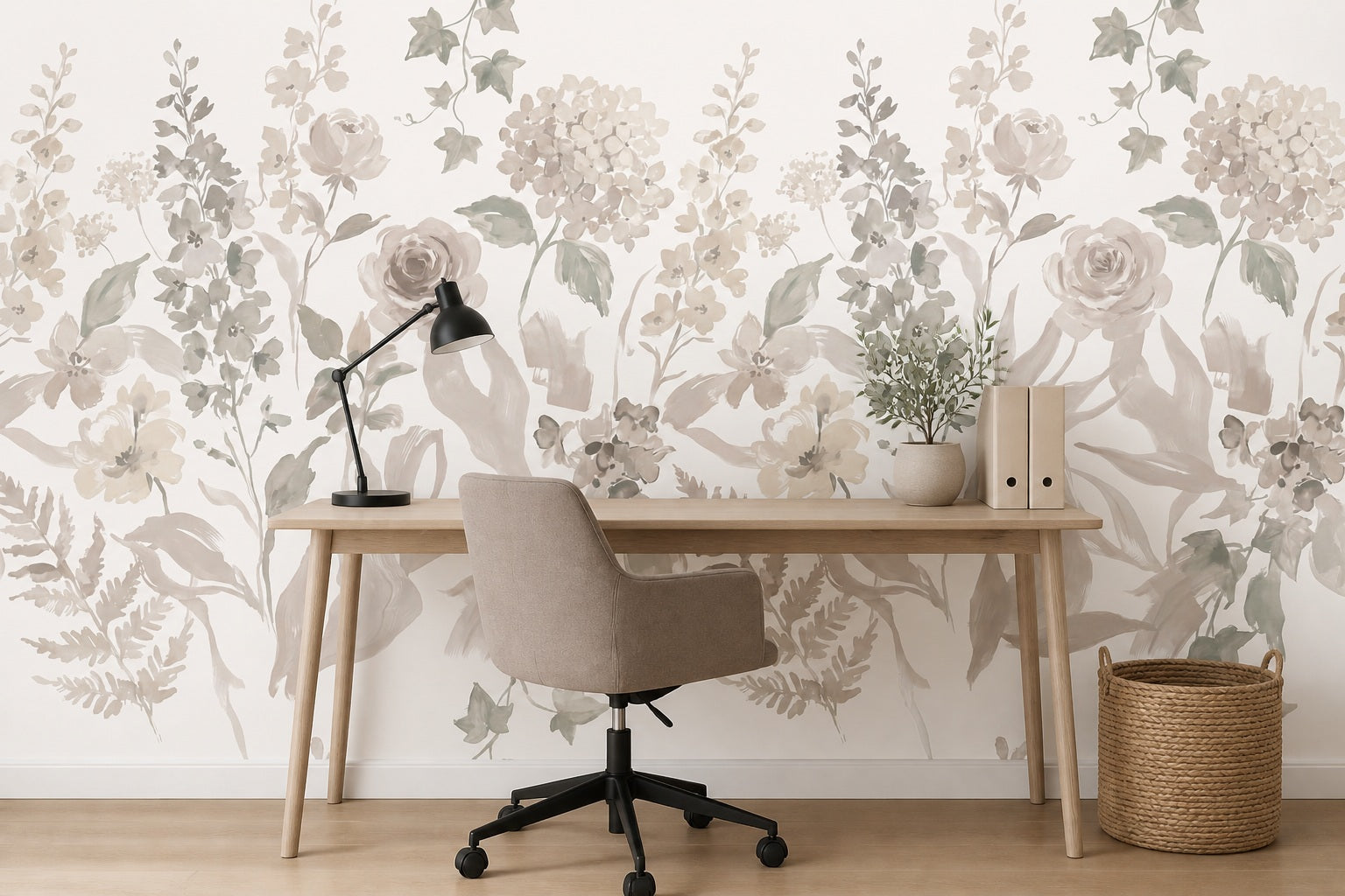 Ochre Botanical Silhouette Wallpaper Mural - 5