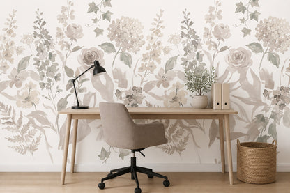 Ochre Botanical Silhouette Wallpaper Mural - 5