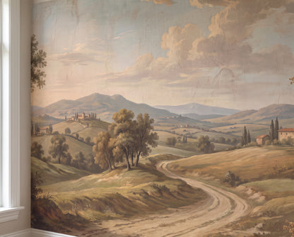 Ochre Tuscan Hills Wallpaper Mural