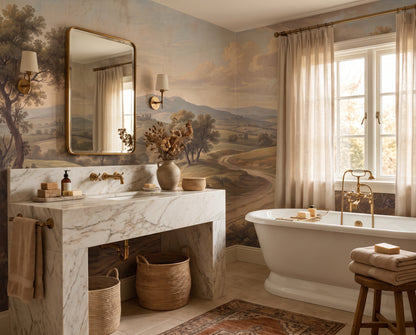 Ochre Tuscan Hills Wallpaper Mural