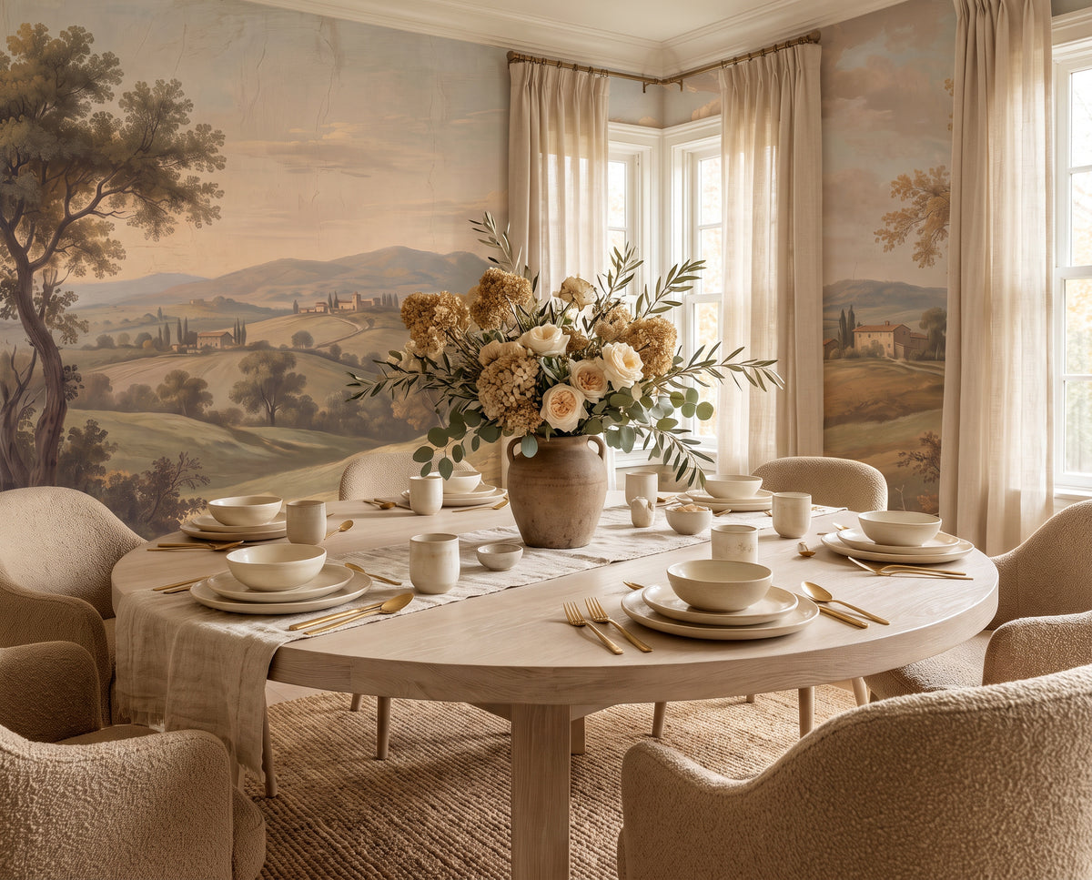 Ochre Tuscan Hills Wallpaper Mural